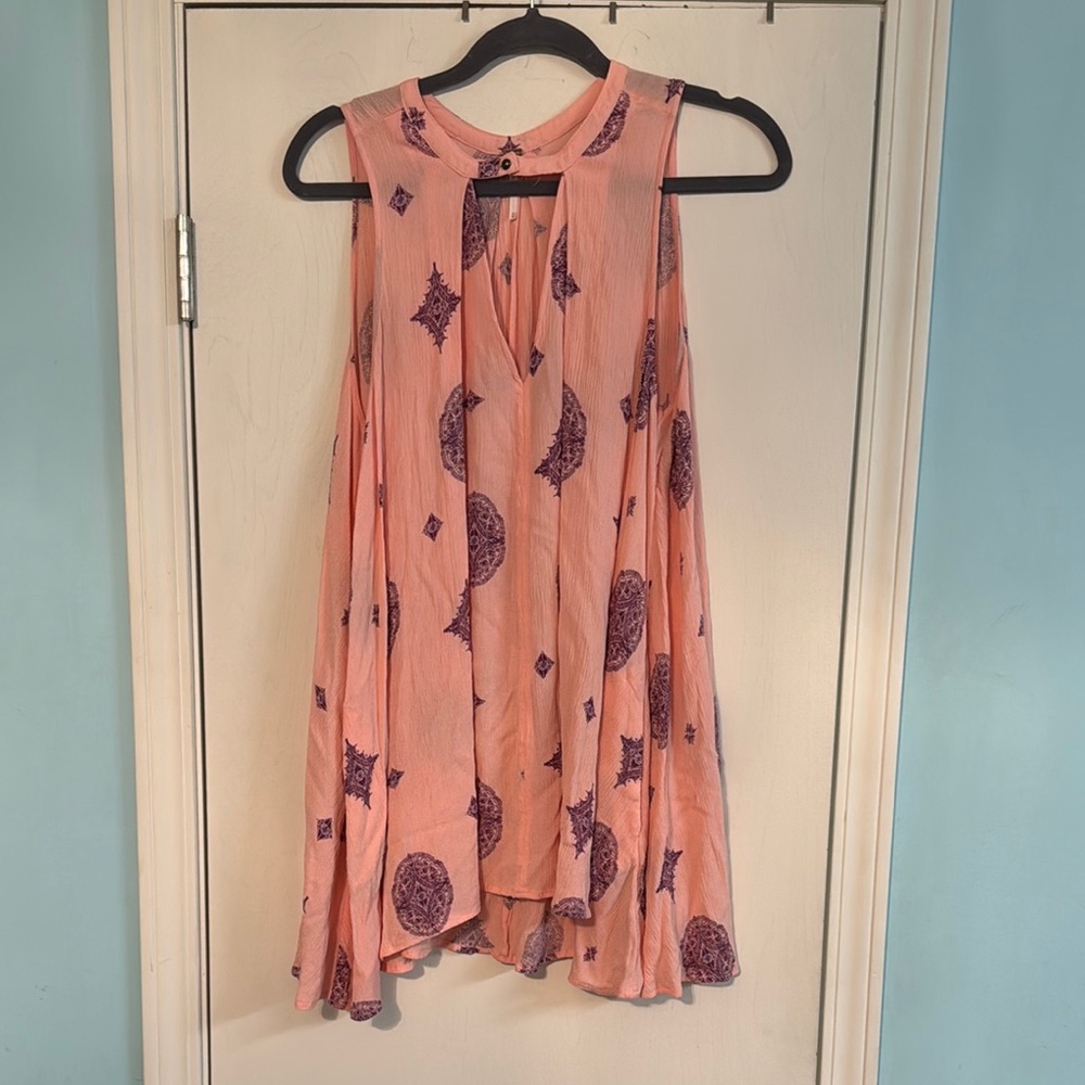 Free People Pink and Purple‎ Tunic Top box 98 size XS